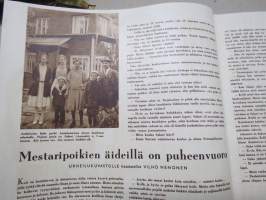 Urheilukuvasto nr 1 (1945), Kansikuva Yrjö Piitulainen, Ylioppilasurheilu, Mestaripoikien äidit, Lena Ringbon merimiehenä v. 1931 Erikssonin purjelaiva &quot;Viking&quot;´llä