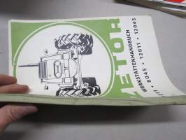 Zetor 8011, 8045, 12011, 12045 Werkstättenhandbuch -saksankielinen korjaamokirja / korjausohjekirja