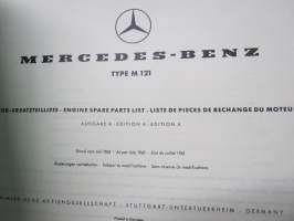 Mercedes -Benz Type M121, 10103, Motor Ersatzteilliste Ausgabe A, Stand von Juli 1965 - Spare parts list edition A, as per July 1965 -varaosaluettelo