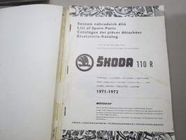 Skoda 110R 1971-72 List of Spare Parts, Seznam nahradnich dilu, Datalogue de pièces détachees, Ersatzteile-Katalog -varaosaluettelo