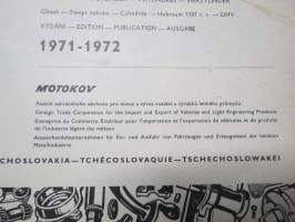 Skoda 110R 1971-72 List of Spare Parts, Seznam nahradnich dilu, Datalogue de pièces détachees, Ersatzteile-Katalog -varaosaluettelo