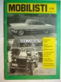 Mobilisti 1982 nr 1. Lehti vanhojen autojen harrastajille, sisällysluettelo löytyy kuvista.