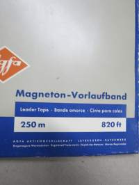 Agfa Magneton Vorlaufband 250 m / 820 ft -ääninauhojen &quot;alkunauhaa&quot;, käyttämätöntä pakkauksessaan, keltaista