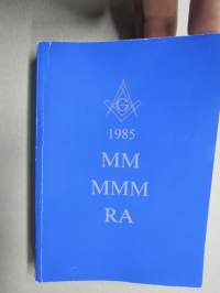Vapaamuurarit 1985 (Suomen Suurloosi) -eri loosien ja toimielinten jäsenet looseittain ja aakkosittain, myös jäsenten asemat ja tittelit MM, MMM, RA