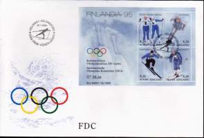 Finlandia &#039;95 pienoisarkit I BL11 ja II BL12 ** (postituoreina) erikoispakkauksessa.  Lisäksi molemmista myös FDC (ensipäiväkuori).