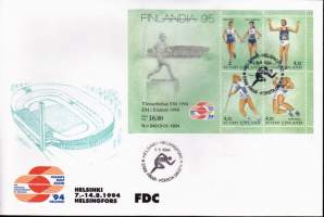 Finlandia &#039;95 pienoisarkit I BL11 ja II BL12 ** (postituoreina) erikoispakkauksessa.  Lisäksi molemmista myös FDC (ensipäiväkuori).
