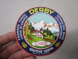 Derby -Valio juustoetiketti / vientietiketti