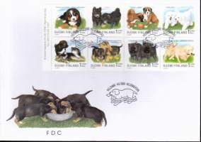 Suomi FDC (ensipäiväkuori) Koiranpentuja V41 (4.6.1998). LAPE 1432-1439.