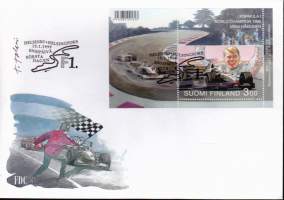 Suomi FDC (ensipäiväkuori) Mika Häkkinen BL21 (15.1.1999). LAPE 1455. Formula 1 World Champion 1998 Mika Häkkinen