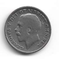 Englanti  6 Pence 1921  hopeaa