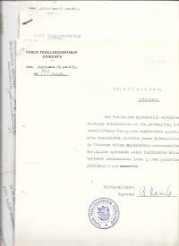 Turun Teollisuuspirrin Esikunnan ( Suojeluskunta) asiakirjoja vuodelta 1939  yht 5 kpl erä