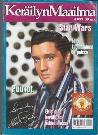 Keräilyn Maailma  1999 nr  4 - Elvis, puukot, Star Wars, Kari Suomalainen poissa, puhelinluettelot, operaatio Bernhard, kinofilmikamera, Hannu Taina