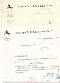 Alinko Kauppa Oy 1926   firmalomake 2 eril