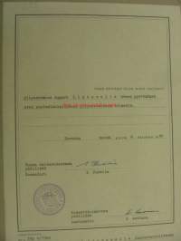 Ylipursimies August Lipsonen Erokirja Turun Laivastoasema 1964