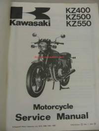 Kawasaki KZ400 KZ500 KZ550 Motorcycle service manual -korjaamokirja