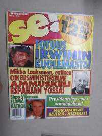 Se! 1994 nr 7, Totuus Irwinin kuolemasta, Sirpa Viljamaa, Simo Rantalainen riehui, Martti Ahtisaari ei sammunut rappukäytävään, Varissuon eläinrääkkäys, Palkkamurhaa