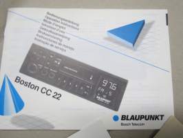 Blaupunkt Boston CC 22 radio -käyttöohjekirja ym. kirjallisuutta