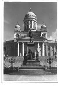 Helsinki Suurkirkko paikkakuntakortti, paikkakuntapostikortti  postikortti kulkenut 1953