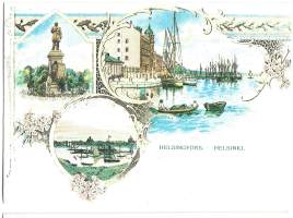 Helsinki 1902 Museovirasto uusintapainos paikkakuntakortti, paikkakuntapostikortti  postikortti  kulkematon