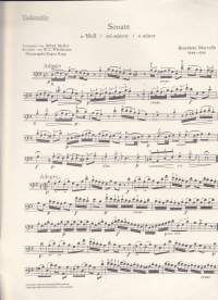 Sello-/pianonuotit - Benedetto Marcello - Sonate e-moll für Violoncello ind Piano. Sellolle ja pianolle. Erilliset sellonuotit mukana. Katso sisältö kuvista.