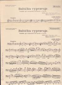 Sello-/pianonuotit - Alois Rucka - Babicka vypravuje. Sellolle ja pianolle. Erilliset sellonuotit mukana. Katso sisältö kuvista.