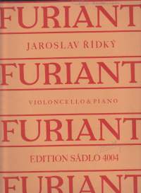 Sello-/pianonuotit - Jaroslav Ridky - Furiant. Sellolle ja pianolle. Erilliset sellonuotit mukana. Katso sisältö kuvista.