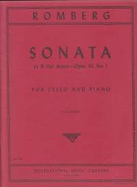 Sello-/pianonuotit - Romberg - Sonata in B flat major - Opus 43, No. 1. Sellolle ja pianolle. Erilliset sellonuotit mukana. Katso sisältö kuvista.