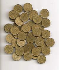 20 penniä   1960-luvun 20 pennin   kotimainen kolikko yht n 50 kpl erä