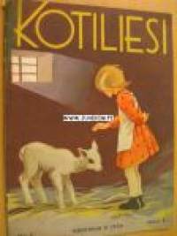 Kotiliesi 1936 nr 8 huhtikuu II, Kansi Martta Wendelin -  Tyttö ja karitsa, Ajankuvaa, Mainoksia (mm. Porin konepaja Kotiliesi -puuhella), Ruokaohjeita, Viva-kengät