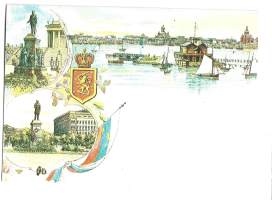 Helsinki 1905 Museovirasto uusintapainos paikkakuntakortti, paikkakuntapostikortti  postikortti  kulkematon
