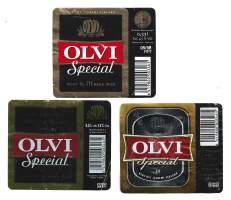 Olvi Special  Olut -  olutetiketti 3 eril