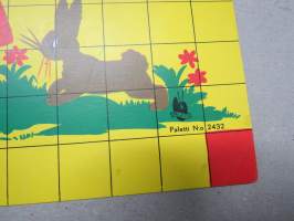 Tyttö ja metsästäjä ja eläimet  -Paletti nr 2432 -lautapelipohja