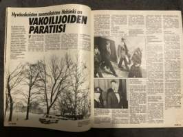 Seura 1985 nr 10, Helsinki on  vakoilijoiden paratiisi, Eppu Normaalin voimakaksikko, Eija Ahvo ja Susanna Haavisto, delfiinit saapuvat