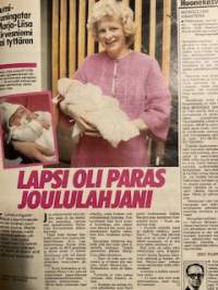 Seura 1986 nr 1, Marjo Matikainen, Walesin prinssi ja prinsessa osa 2, Marja-Liisa Kirvesniemi - lapsi oli paras joululahjani, Linnea Wennerskog