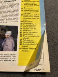 Seura 1986 nr 6, Komulaisten yllätysloma, matkailuliite, murhenäytelmä Sodankylän Kieringissä