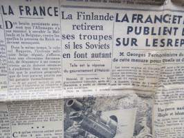 Le Jour - L´echo de Paris 28.11.1939 -sanomalehti, sisältää uutisointia mm. Suomen armeijan liikekannallepanosta ym.