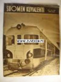 Suomen Kuvalehti 1952 nr 4, kansikuva ensimmäinen uusimallinen junan dieselvaunu