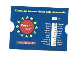 Kaikkien Euro-maiden valuutta-avain / Suomen Kuvalehti   - mainoslahja
