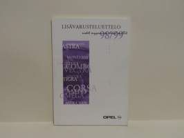 Opel Lisävarusteluettelo 98/99