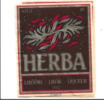 HerbaAlko nr 184  - liköörietiketti viinaetiketti
