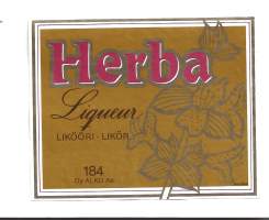 HerbaAlko nr 184  - liköörietiketti viinaetiketti