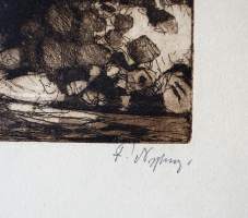 Frans Nyberg,  Porvoo, värietsaus 38x33 cm kehystetty