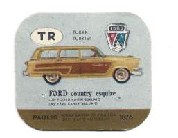 Ford country esquire - autokortti, keräilykuva, kahvipakettikuva  -