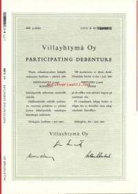 Villayhtymä Oy, Participating debenture 5000 mk, Helsinki 1.6.1960