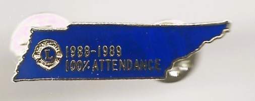 Lions Club  pinssi   1988-1989  rintamerkki
