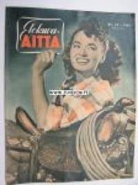 Elokuva-Aitta 1949 nr 23, kansi Ann Blyth.  Sis Reino Valkama, Jussit on jaettu, elokuva Pimeyden ruhtinas