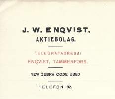 J W Enqvist Ab Tammerfors 1919 - firmalomake