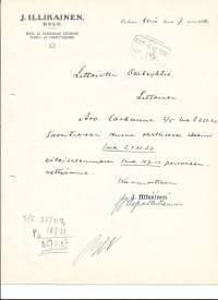 J Illikainen Oulu 1926 - firmalomake