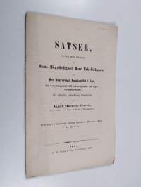 Satser, hvilka med tillstånd af hans högvördighet herr erkebiskopen och det högvördiga domkapitlet i Åbo, för befordringsrätt till rektorstjenster vid lägre eleme...