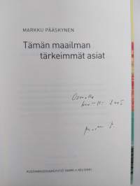 Tämän maailman tärkeimmät asiat (signeerattu, tekijän omiste)